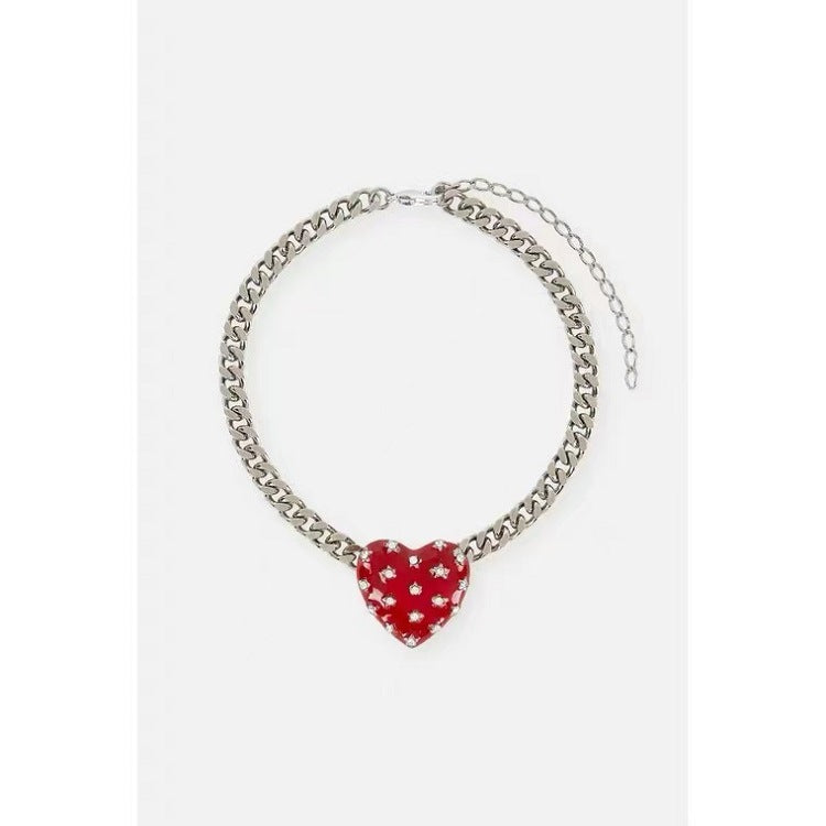 New Love Necklace Enamel Crystal Simplicity Personality