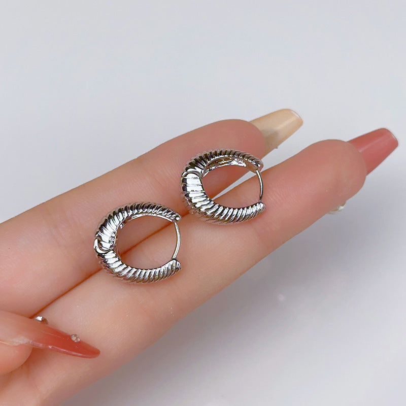 Brass Retro Minority Ear Clip Earrings Personalized Earrings Female Fashion