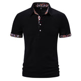 European Size Polo Shirt Men's Color Stitching Turnover Neck Short Sleeve