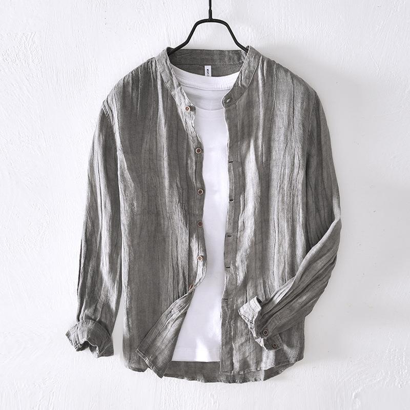 Linen Leisure Long Sleeve Solid Color Shirt