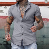 Simple Summer Men Casual Solid Color Shirt