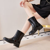 Women's Mid-High Tube Fashion Waterproof Shoes