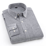 Men's Oxford Shirt Pure Color Slim for Youth and Middle Ages