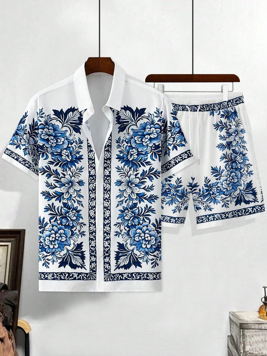 Retro Flower Pattern 3D Digital Printing Suit