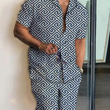 Fashion Simple Men's Short Sleeve Shirt Outfit