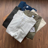 Men's Retro Simple All-match Solid Color Long Sleeve Shirt