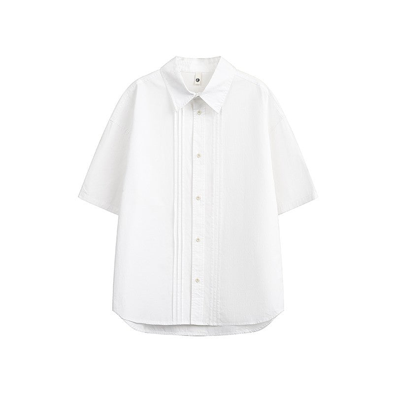 Retro Simple Loose Short Sleeve Shirt