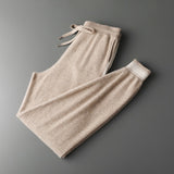 Leisure Sports Cashmere Men's Round Neck Sweater Suit