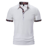 European Size Polo Shirt Men's Color Stitching Turnover Neck Short Sleeve