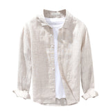 Linen breathable shirt plain loose men's