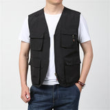 Стильный мужской повседневный жилет с несколькими карманами