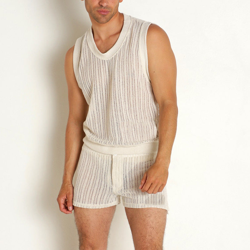 Individual Casual I-shaped Vest Shorts Men's Suit