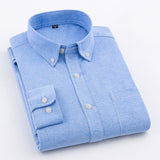 Men's Oxford Shirt Pure Color Slim for Youth and Middle Ages
