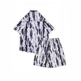 Casual Tie-dye Men's Loose Flower Shirt Suit