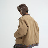 Reversible Cotton Plaid Coat Casual Retro Polo шарр куртаат андова пахта