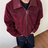 Кожаное пальто с лацканами в стиле пэчворк из ангольской шерсти, очень толстое замшевое пальто