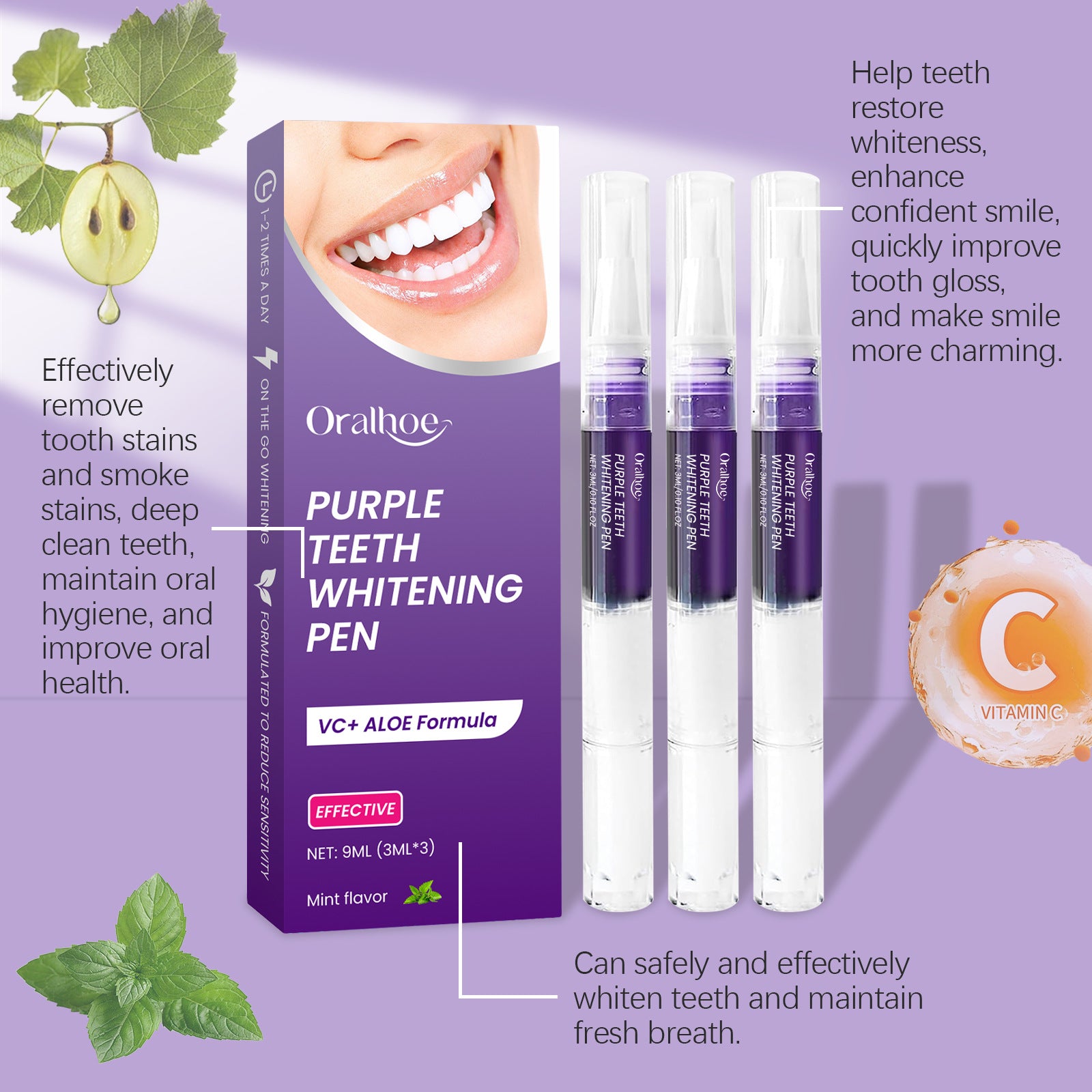 Қалам нигоҳубини дандон арғувон Clean Oral тару тоза ва бароҳат