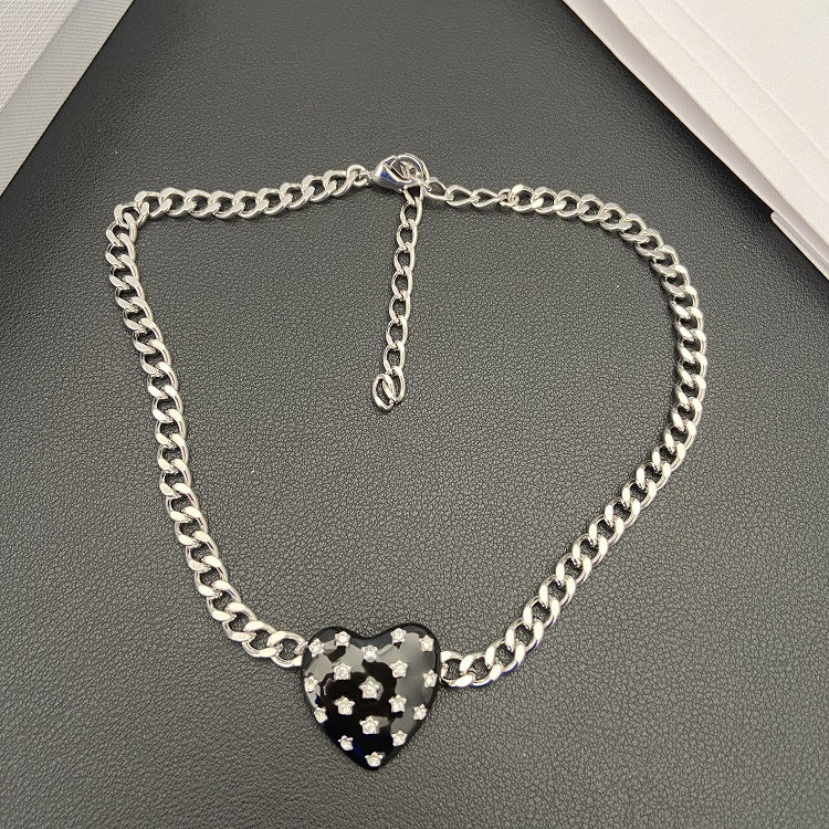 New Love Necklace Enamel Crystal Simplicity Personality
