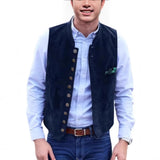 Men's European And American Retro Velvet Multi-button Casual Vest Coat