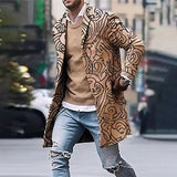 Повседневное пальто шерстяное с принтом модная куртка мужская