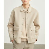 Двусторонняя шерстяная куртка мужская короткая