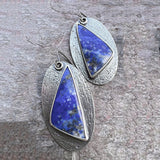 New Geometric Triangle Navy Blue Enamel Earrings