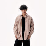 American Retro Solid Color Shirt Autumn