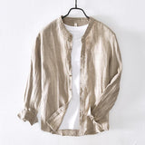 Linen Leisure Long Sleeve Solid Color Shirt