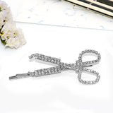 Design Sense Diamond Studded By Hand Scissors Barrettes Trendy Hair Accessories For Women