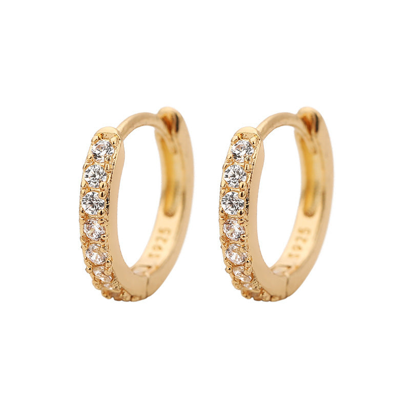 Diamond Mini Round Small Ear Ring Earrings