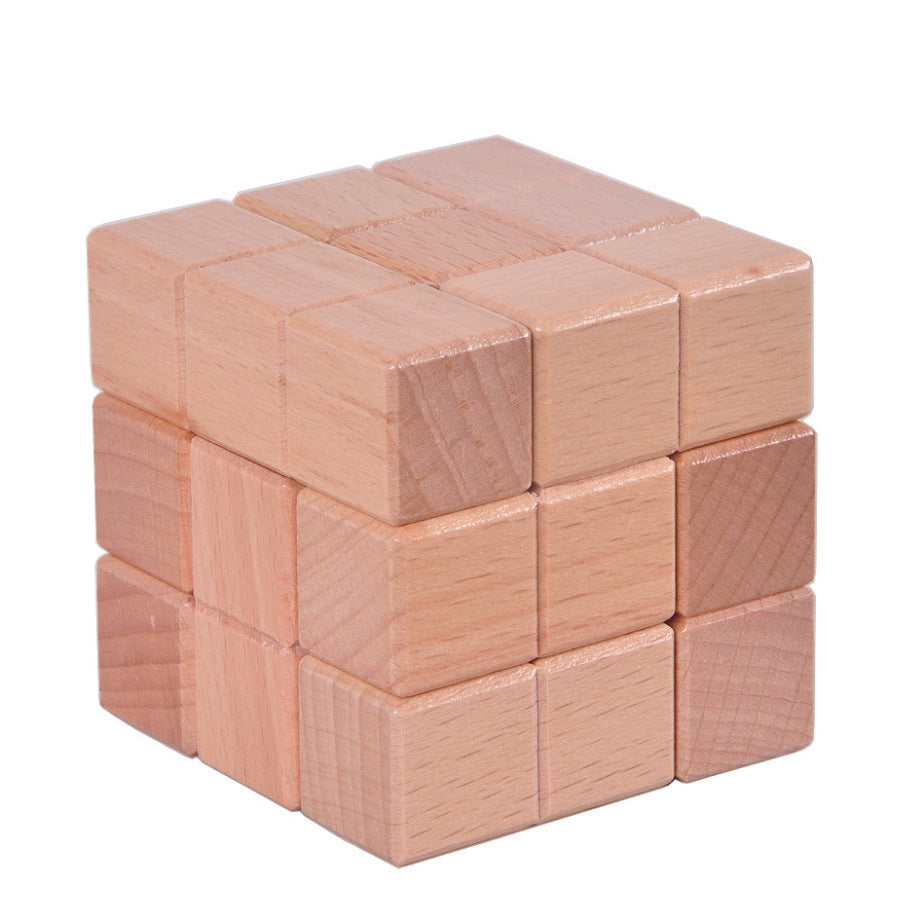 Desk Novalty Wooden Soma Cube Puzzle IQ Mind Box Brain Teaser Game for Adults Kids