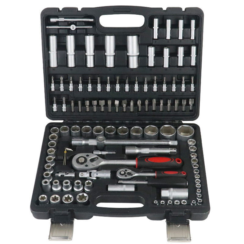 108 Sleeve Tool Car Maintenance Toolbox Multi-function Ratchet Spanner Set