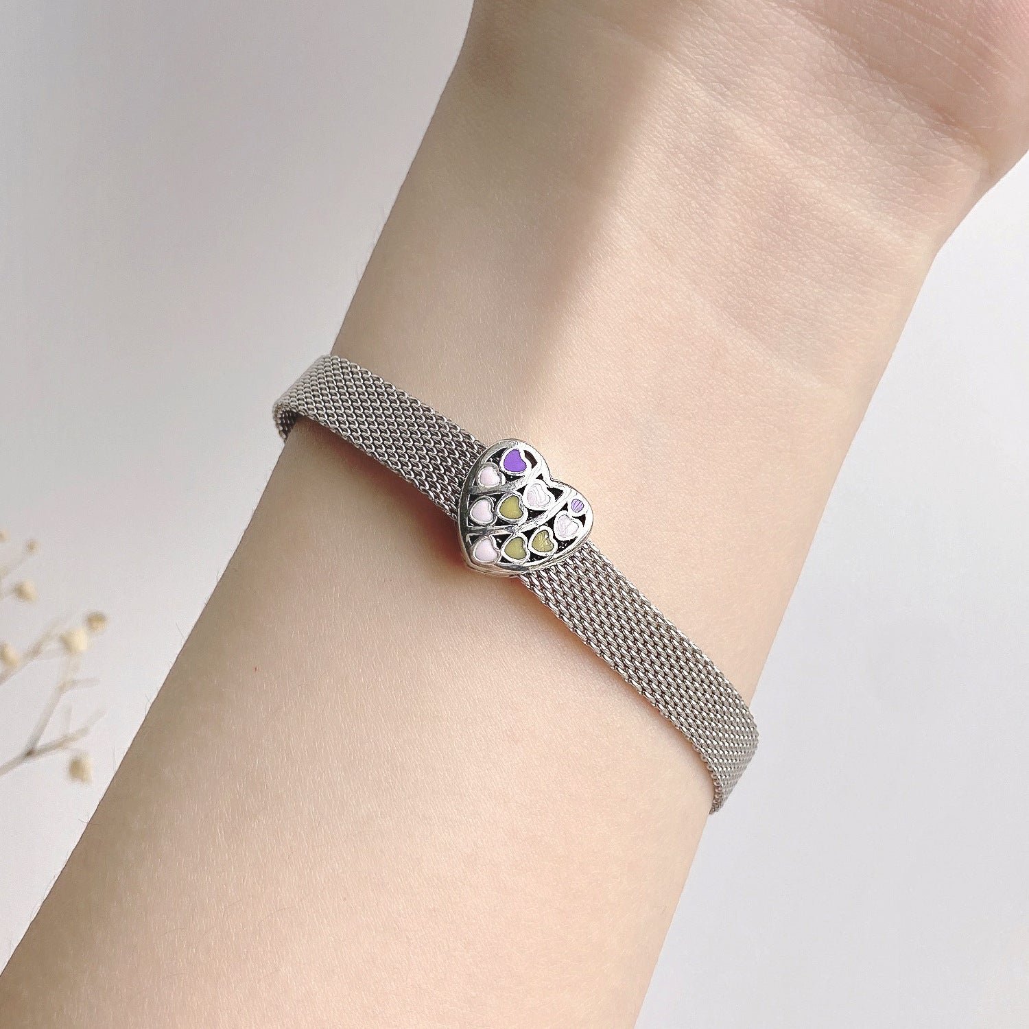 S925 Sterling Silver Full Of Love Beading Fashion Personality Watch Chain Diy Beads