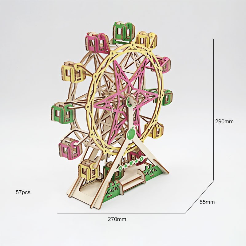 DIY Wooden Three-dimensional Puzzle Construction Animal Ornaments Children's Assembly Insert Toys