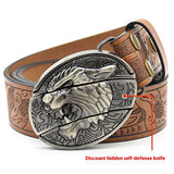 Personality Student Trendy Printing Engraving Smooth Buckle Knife Embossing Belt