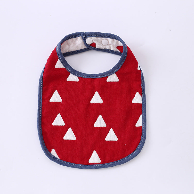 Summer Thin Pure Cotton Concealed Button 6-layer U-shaped Baby Gauze Bib