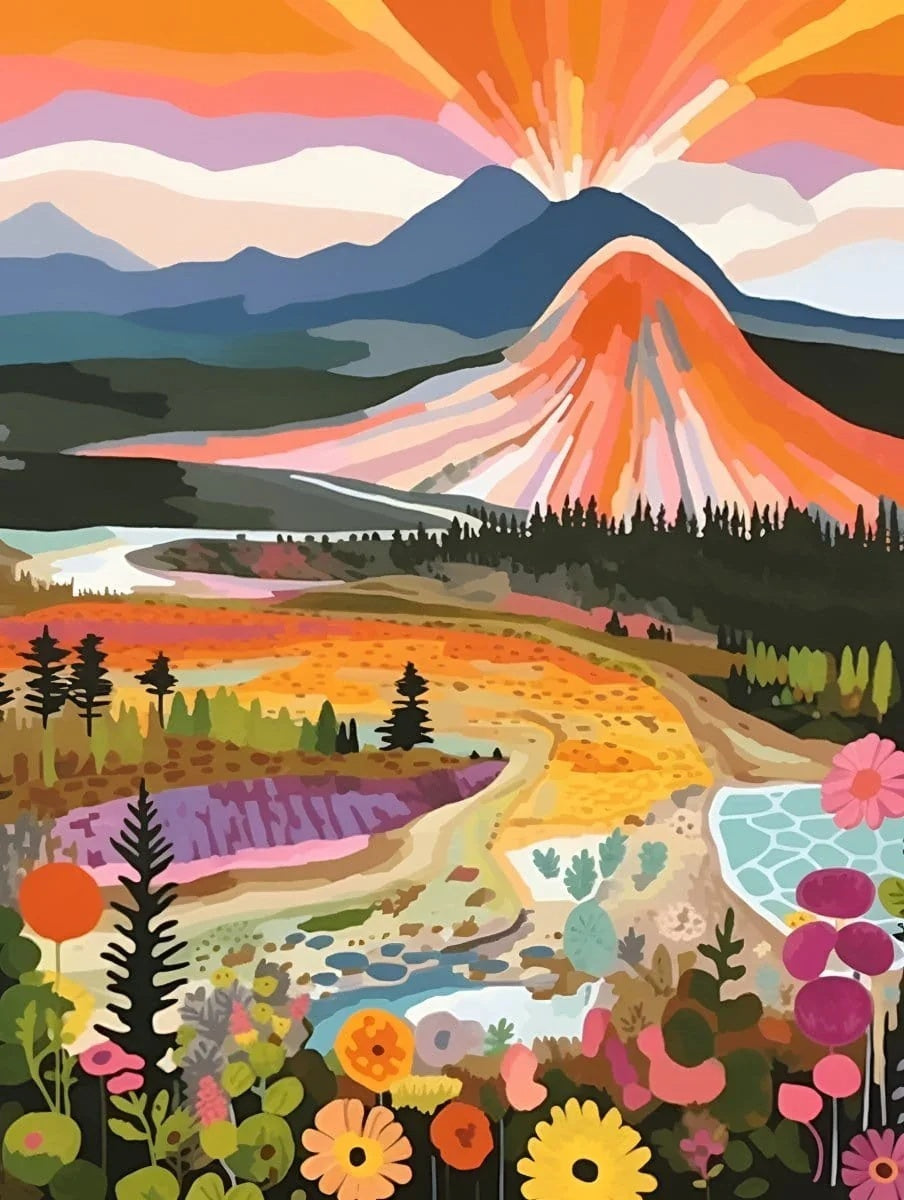 Coloring Drawing DIY Digital Oil Painting Flower Landscape Manual