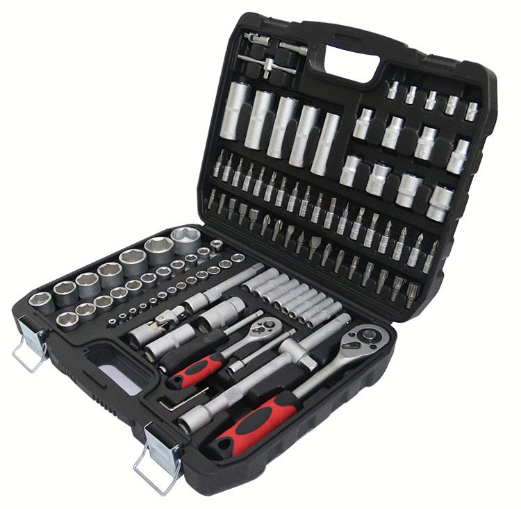 108 Sleeve Tool Car Maintenance Toolbox Multi-function Ratchet Spanner Set