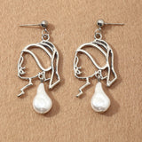 Cross Border Alloy Pearl Earrings For Girls Jewelry