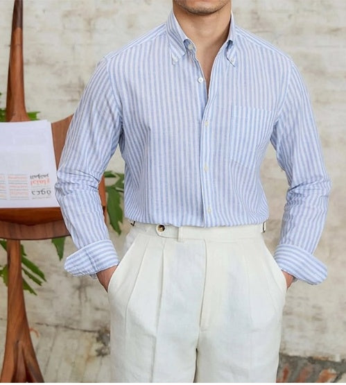 Antonios Business Striped Long Sleeve Shirt 