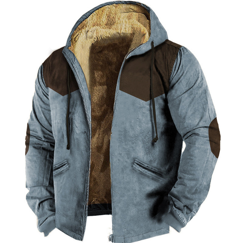 3D Printed Cotton Lined Hooded Jacket