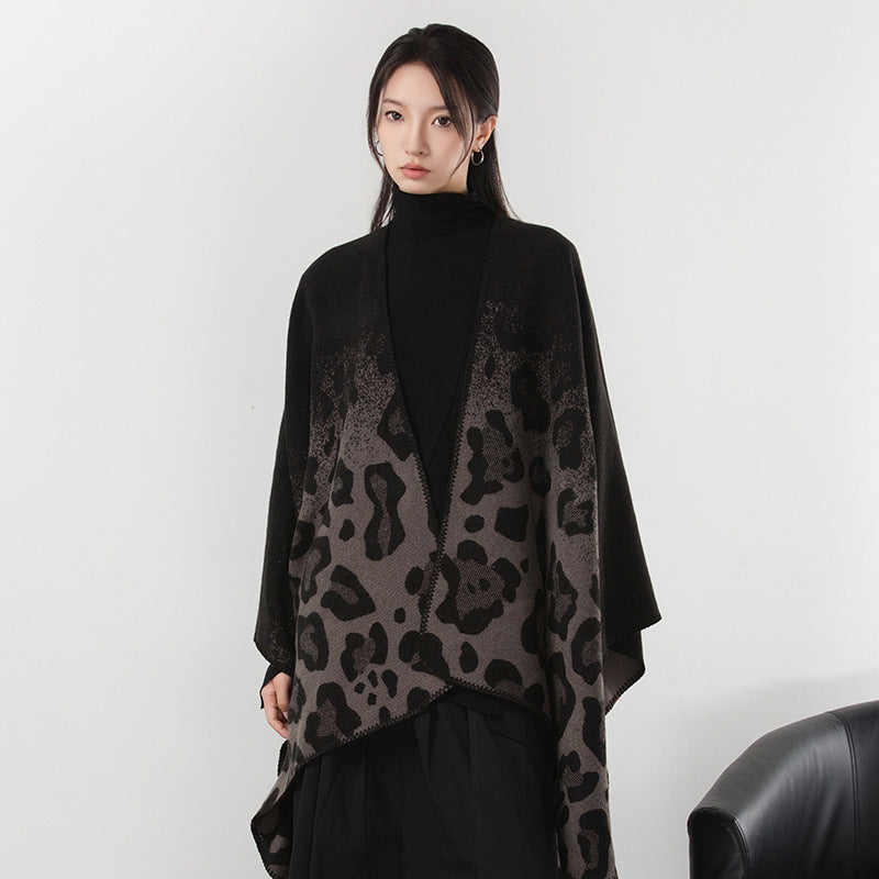 Simple dark cashmere coat, warm