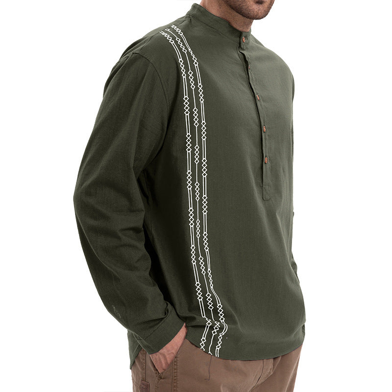 Мужская футболка Henry Shirt Printed с длинными рукавами
