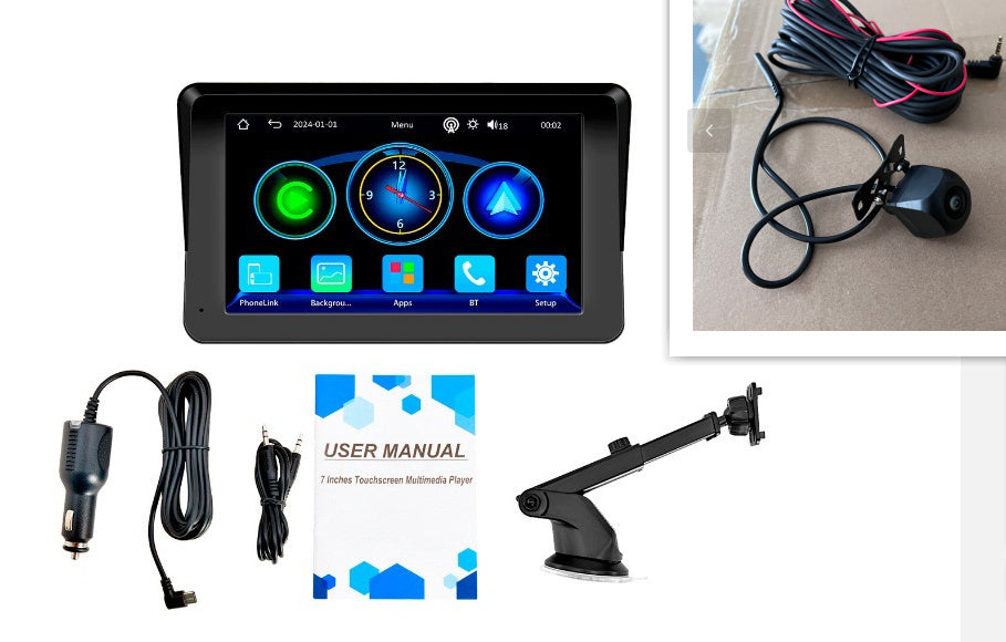 7-inch Car Portable PND Vehicle-mounted MP5 Player Wireless Carplay Smart Screen Reversing Image