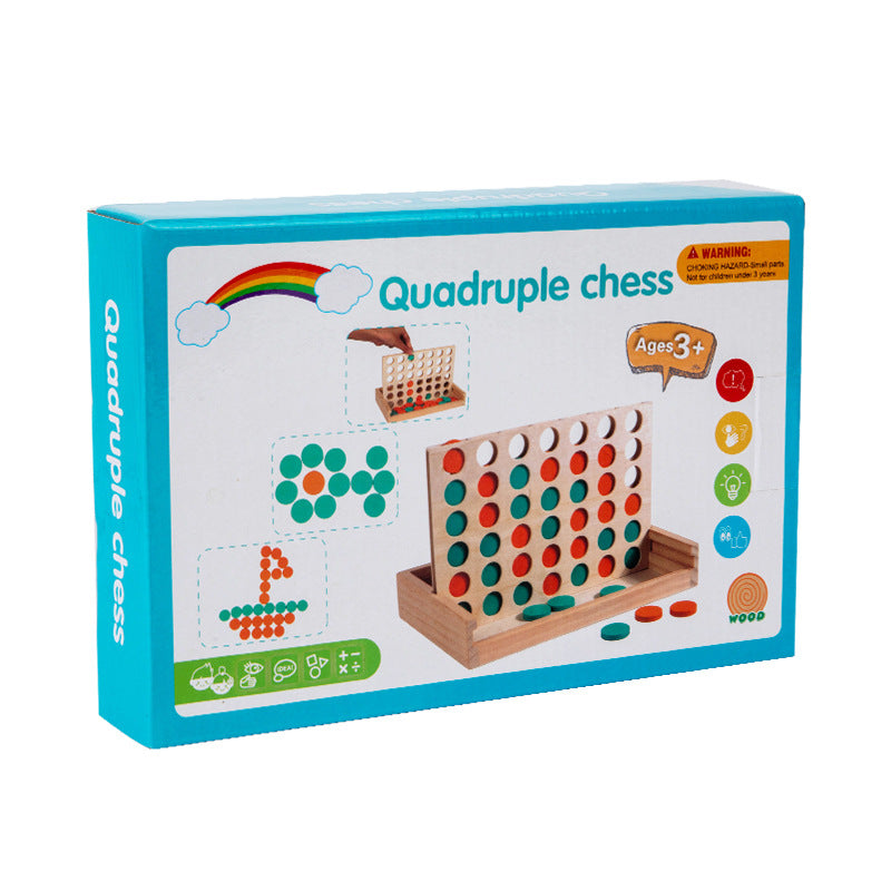 Wooden Puzzle Early Education Thinking Logic Training Desktop Parent-child Interactive Game Quarto Toys