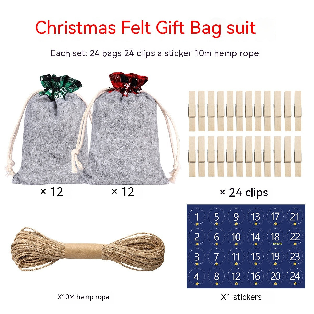 Felt Cloth Christmas Gift Bag Decoration Supplies Suit