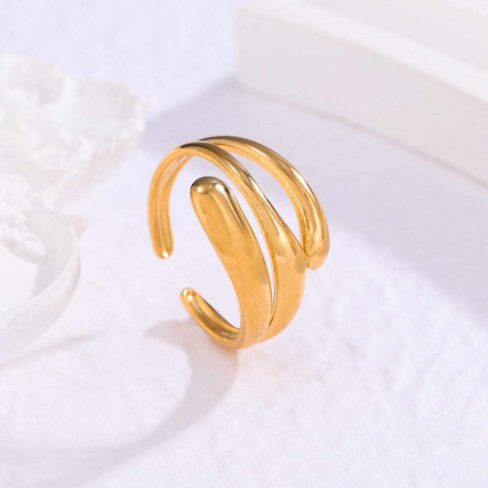 Fashion Simple Style White Dripping Round Ring