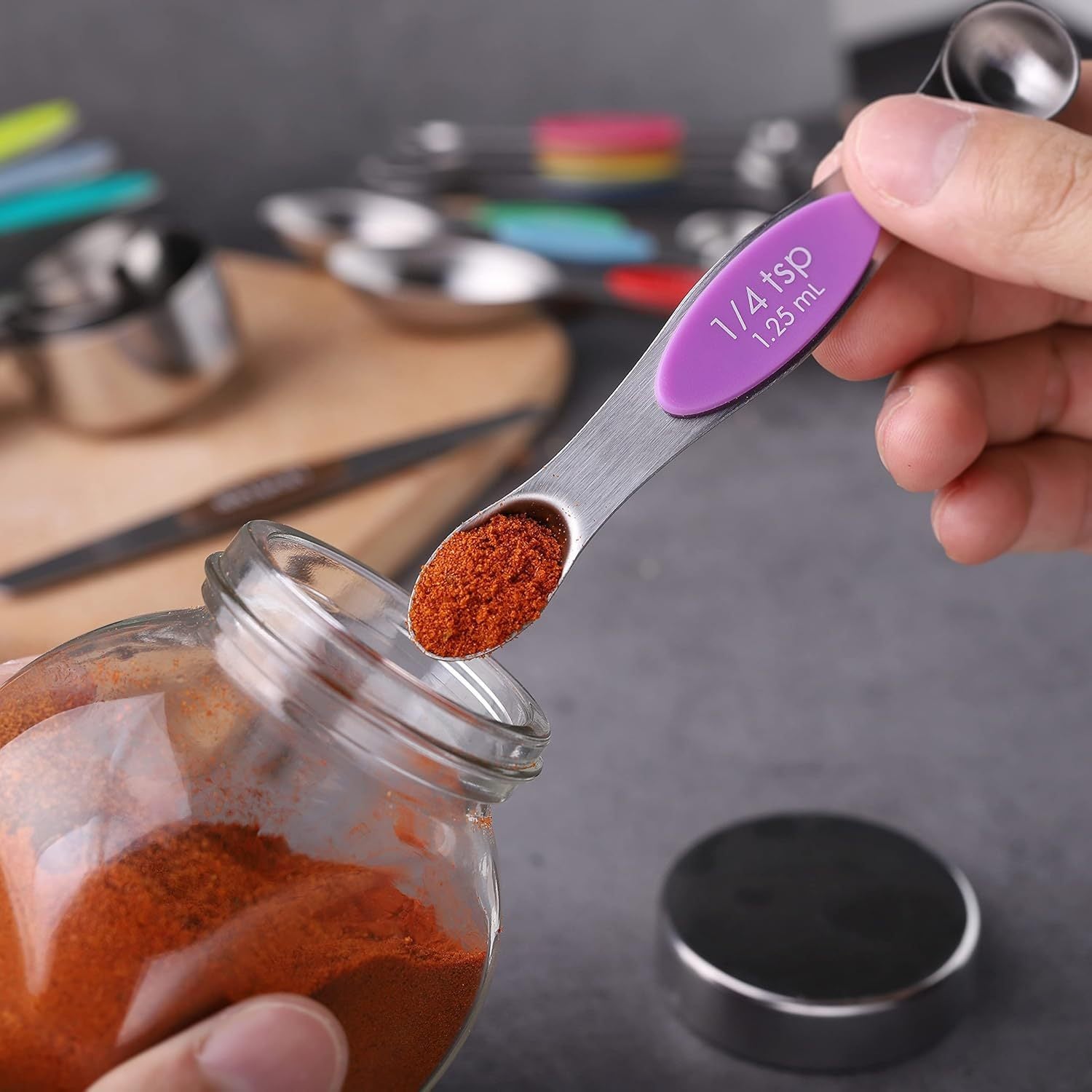 Color Silicone Handle Stainless Steel Measuring Cup