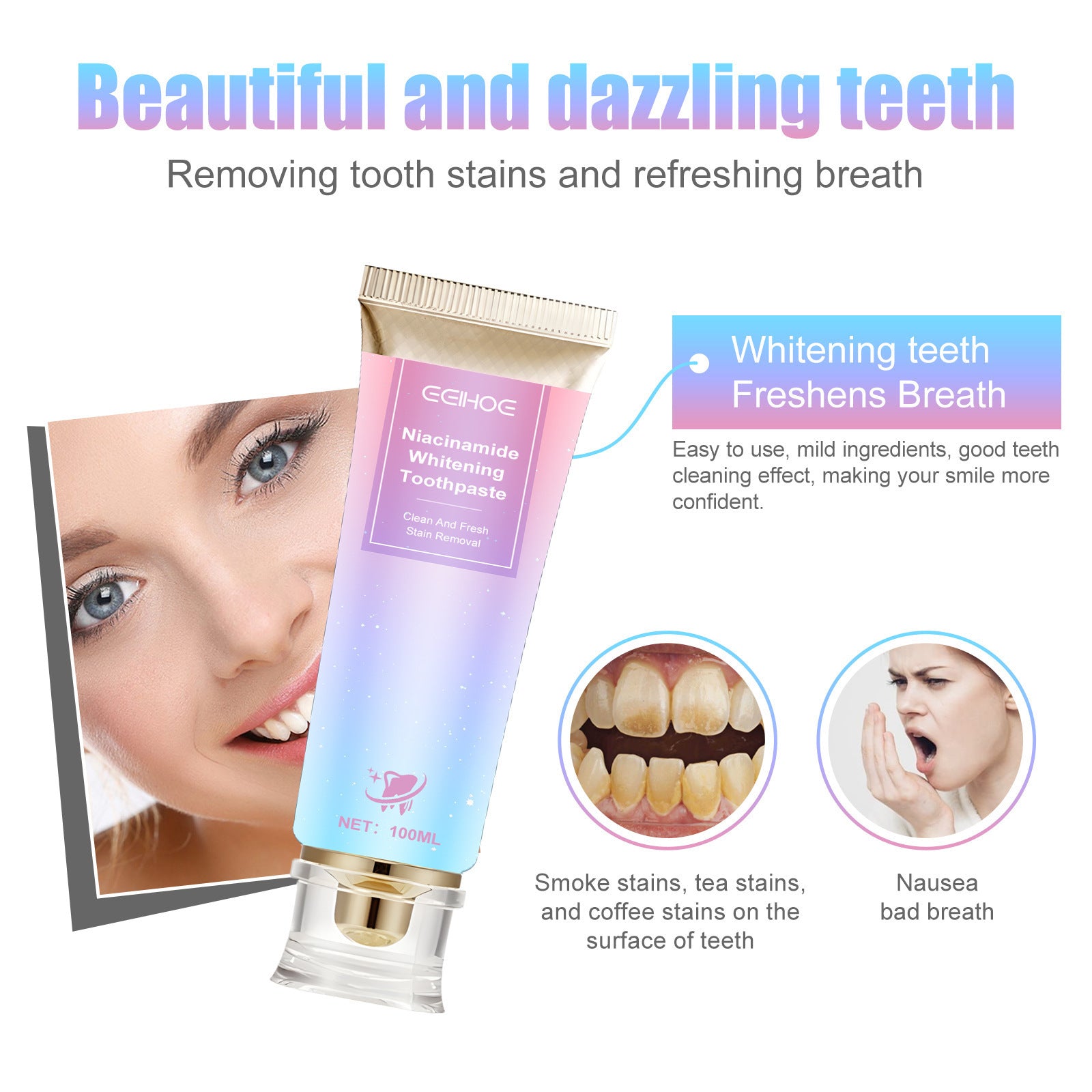 Clean Oral Odor White Care Toothpaste