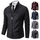 Men's Sweater Coat, Colored Zip-Up Stand-Up Collar Sweater